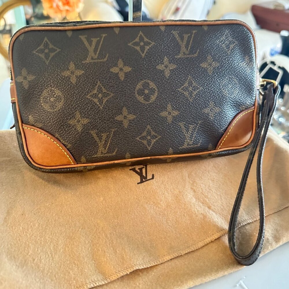 LOUIS VUITTON MARLY DRAGONNE PM CLUCTH BAG PURSE - Picture 2 of 16